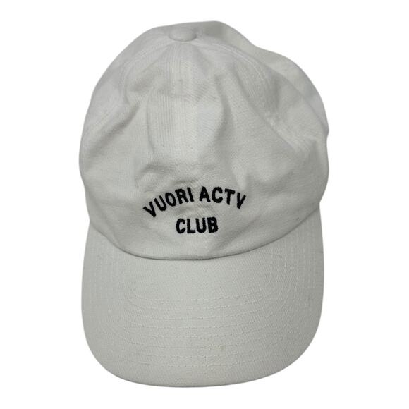 Vuori Active Club White Baseball Cap Adjustable Strapback Hat Cotton - Picture 3 of 8